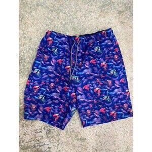 Peter Millar Swim Trunks Blue Green Jellyfish Moon Jellies Board Shorts Size M
